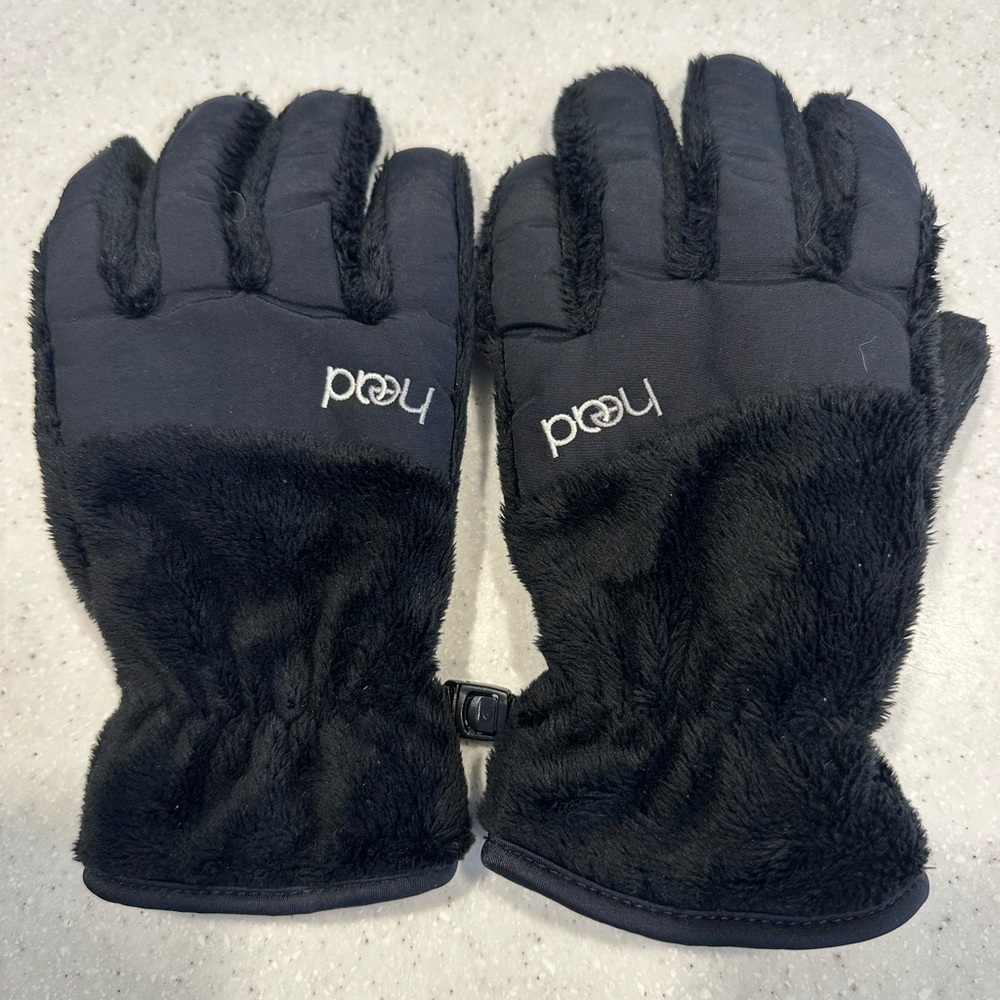 HEAD ThermalFUR Fleece Gloves - Child Size Large. Soft! Like New! Black.